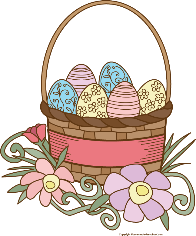 Related Pictures Clipart Surprise Frog Jumping Through - Easter Basket Clip Art (647x779)