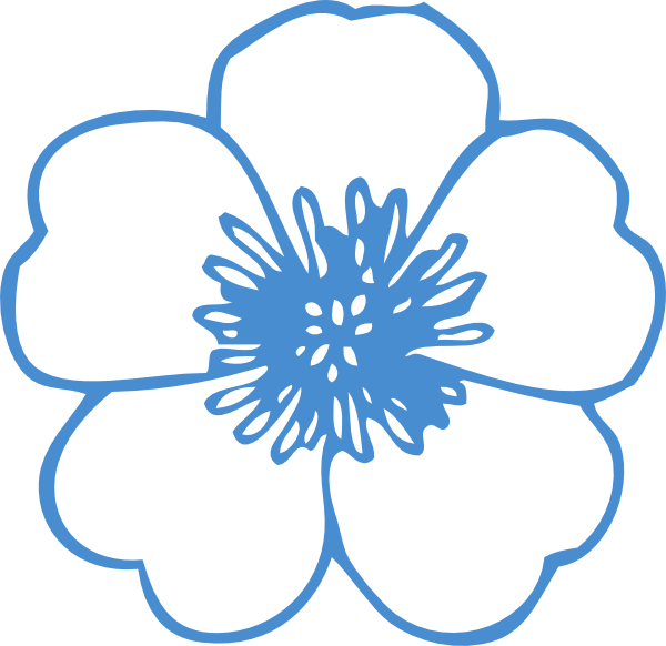 Blue Flower Svg Clip Arts 600 X 582 Px - Flower Clip Art Free (600x582)