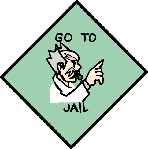 Wily 'go To Jail' By - Cartoon Go To Jail (484x490)