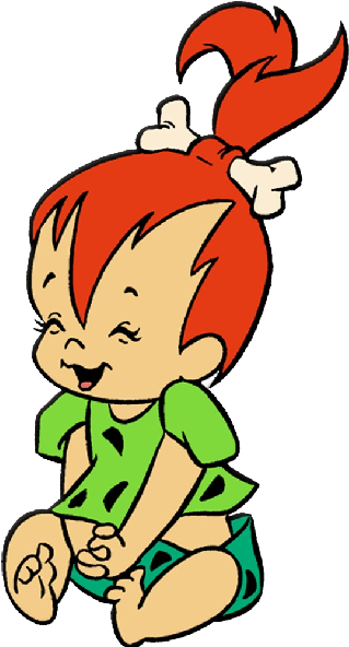 Baby Flintstones Baby Cartoon Characters Baby Clip - Pebbles Flintstone Vector (600x600)