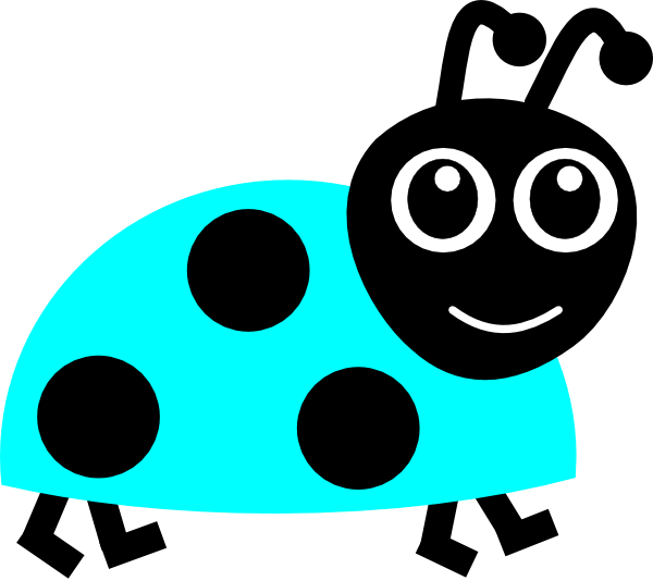 Light Blue Ladybug Svg Clip Arts 600 X 534 Px - Ladybug White And Black Clipart (600x534)