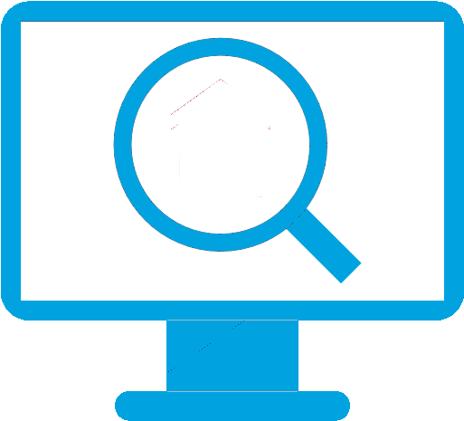 Magnifying Glass On A Computer Monitor - Circle (512x512)