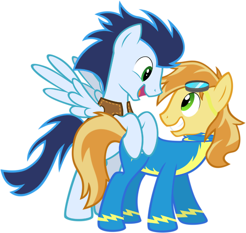Mlp Soarin And Braeburn - Mlp Braeburn And Soarin (500x473)