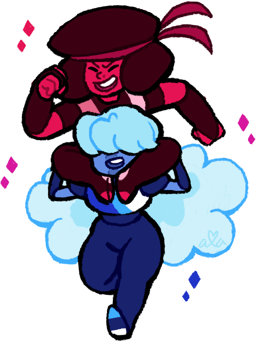 Ruby And Sapphire - Steven Universe (1000x1222)