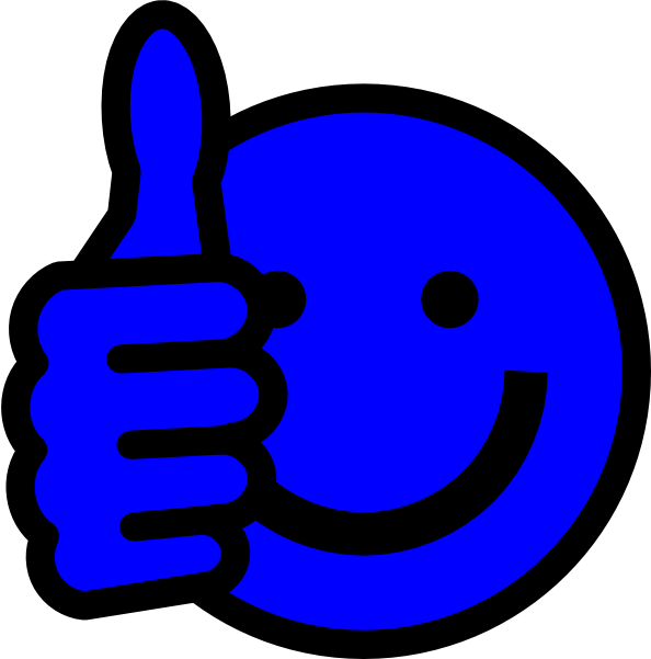 Blue Thumbs Up Svg Clip Arts 594 X 601 Px - Blue Smiley Face Png (594x601)