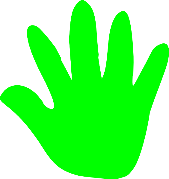 Right Hand Clip Art At Clker - Green Left Hand (564x598)
