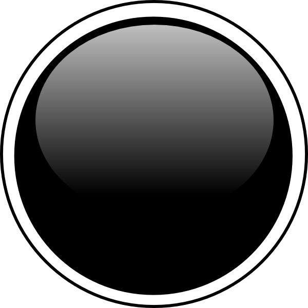 Glossy Black Circle Button Svg Clip Arts 600 X 600 - Black Round Button Png (600x600)