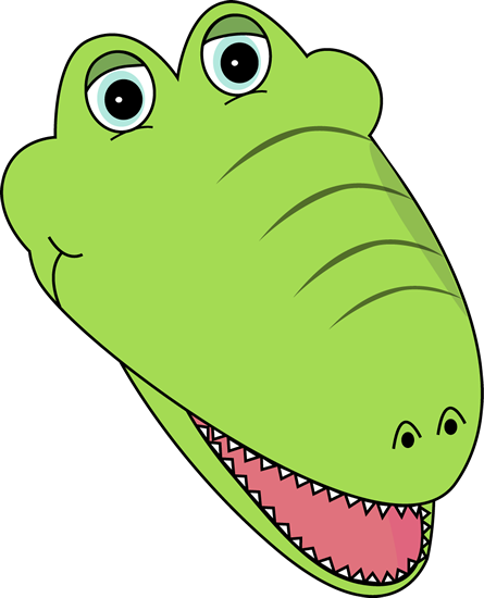 Right Facing Right Facing Alligator Face - Alligator Face Clip Art (445x550)