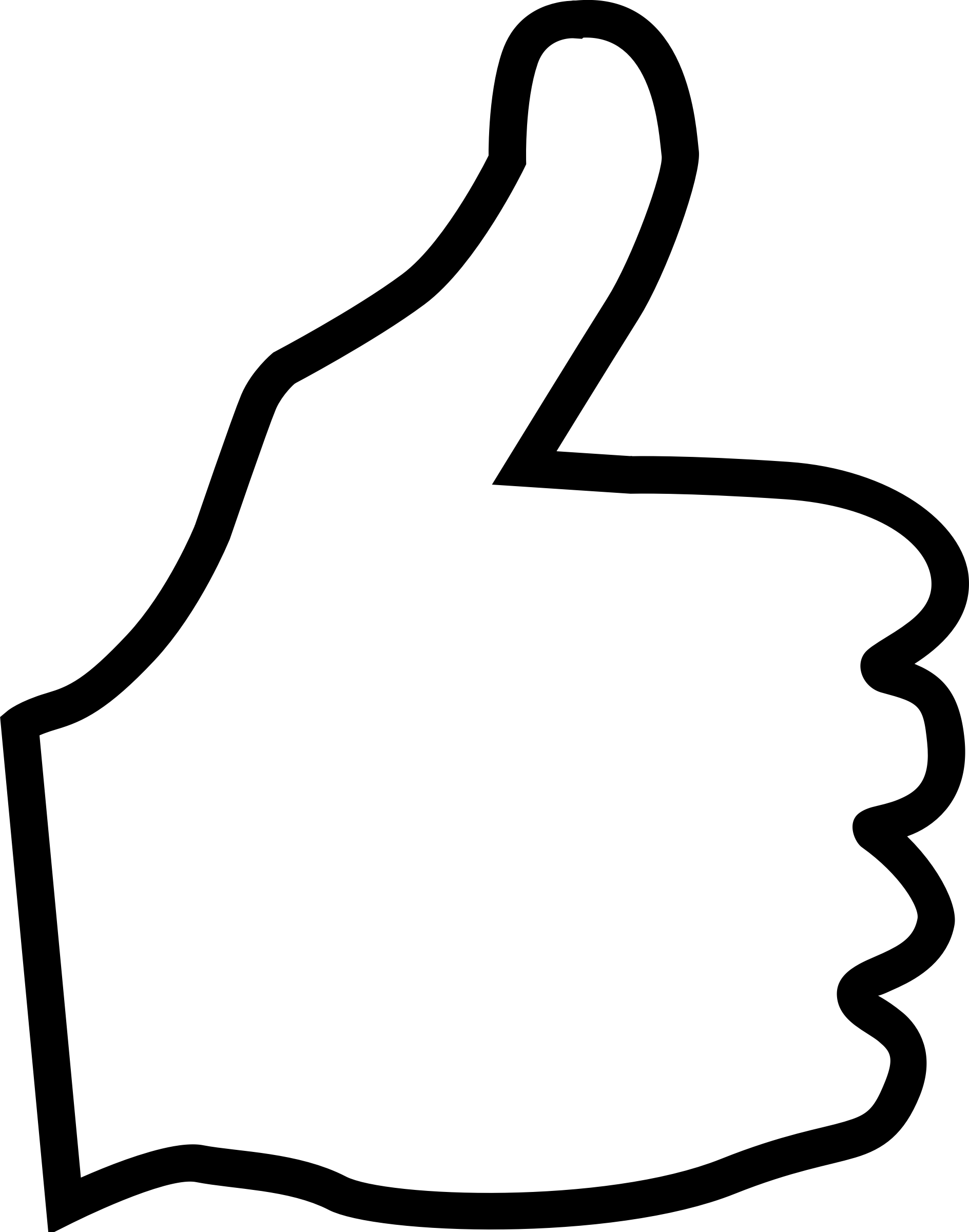Clipart Of Thumbs Up Free Download Clip Art On - Outline Of A Thumbs Up (1888x2400)