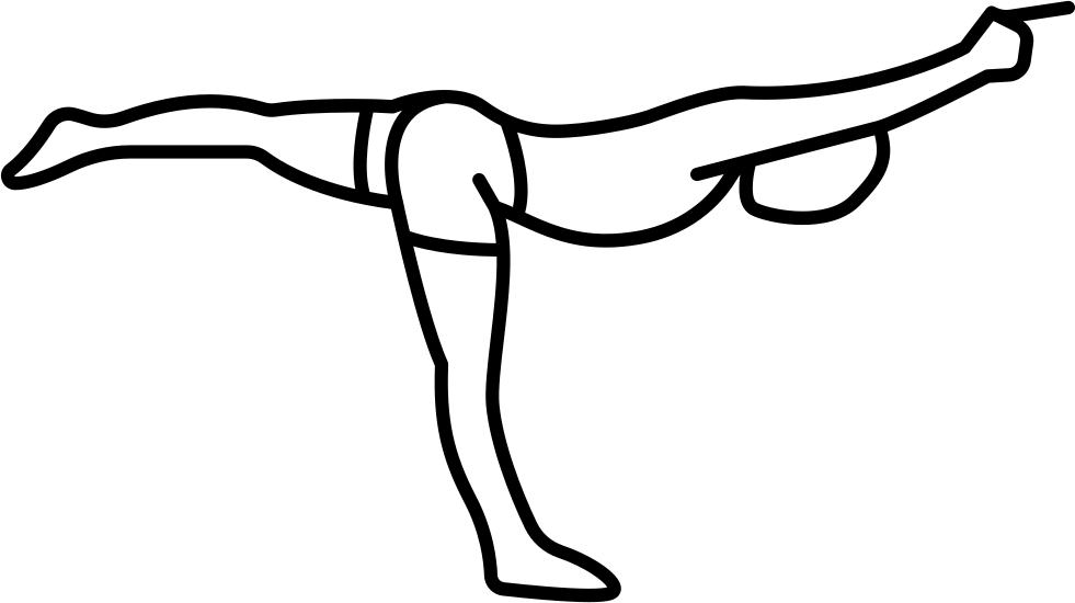 Man Standing On Right Leg Stretching Leg And Arms Svg - Man Stretching Icon (981x550)