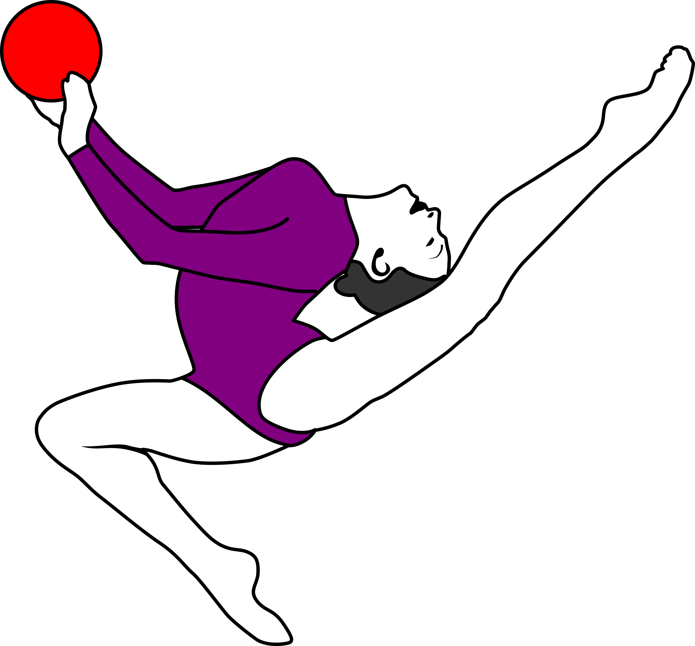 Gymnastics Clipart Purple - Desenho De Ginastica Ritmica (2400x2231)