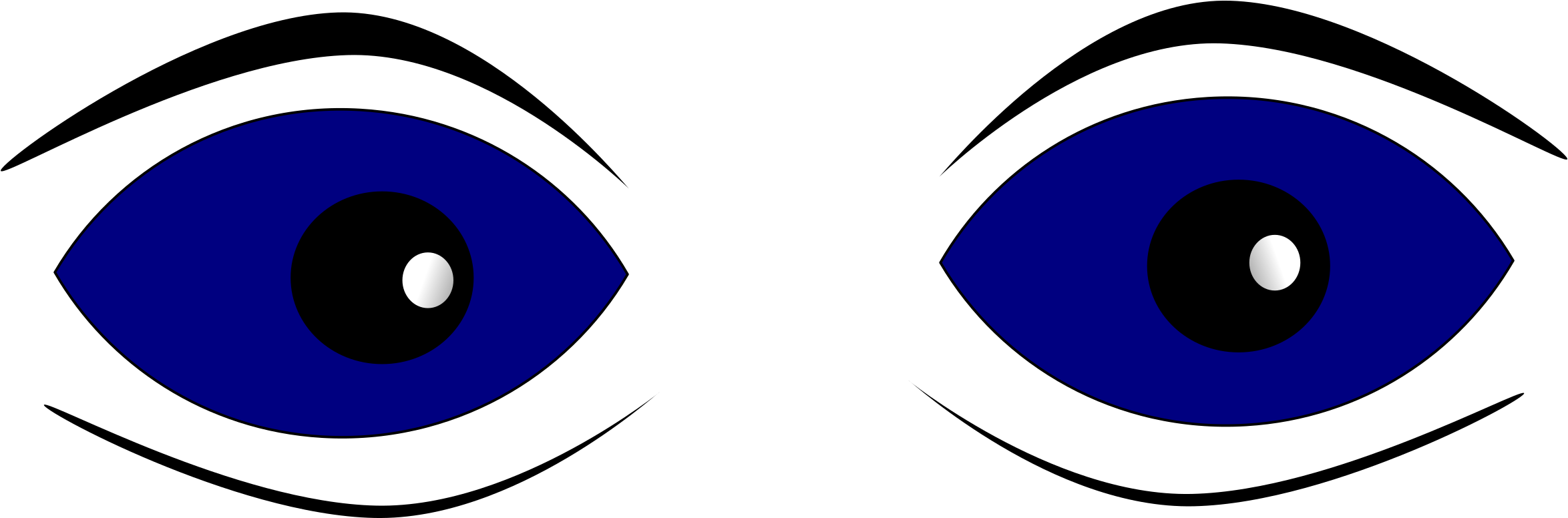 Big Image - Clipart Eyes Blue (2400x829)