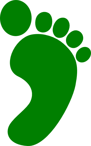 Peachy Design Ideas Foot Clipart Angled Right Green - Green Foot Clipart (372x594)