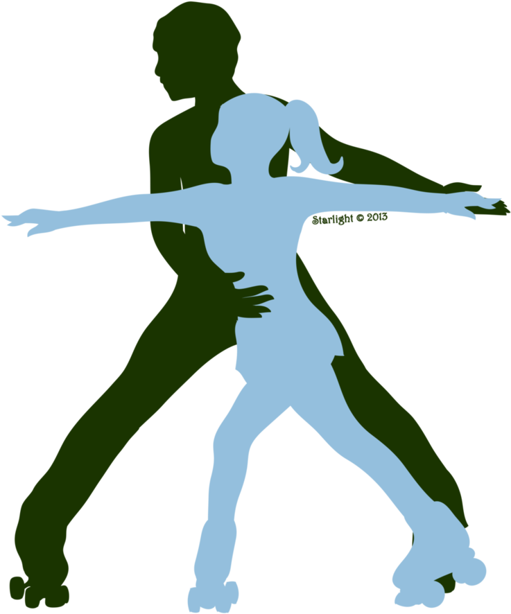 Roller Skating Pair Silhouette By Starlight Sl On Deviantart - Silhouette Of Roller Skater (807x989)