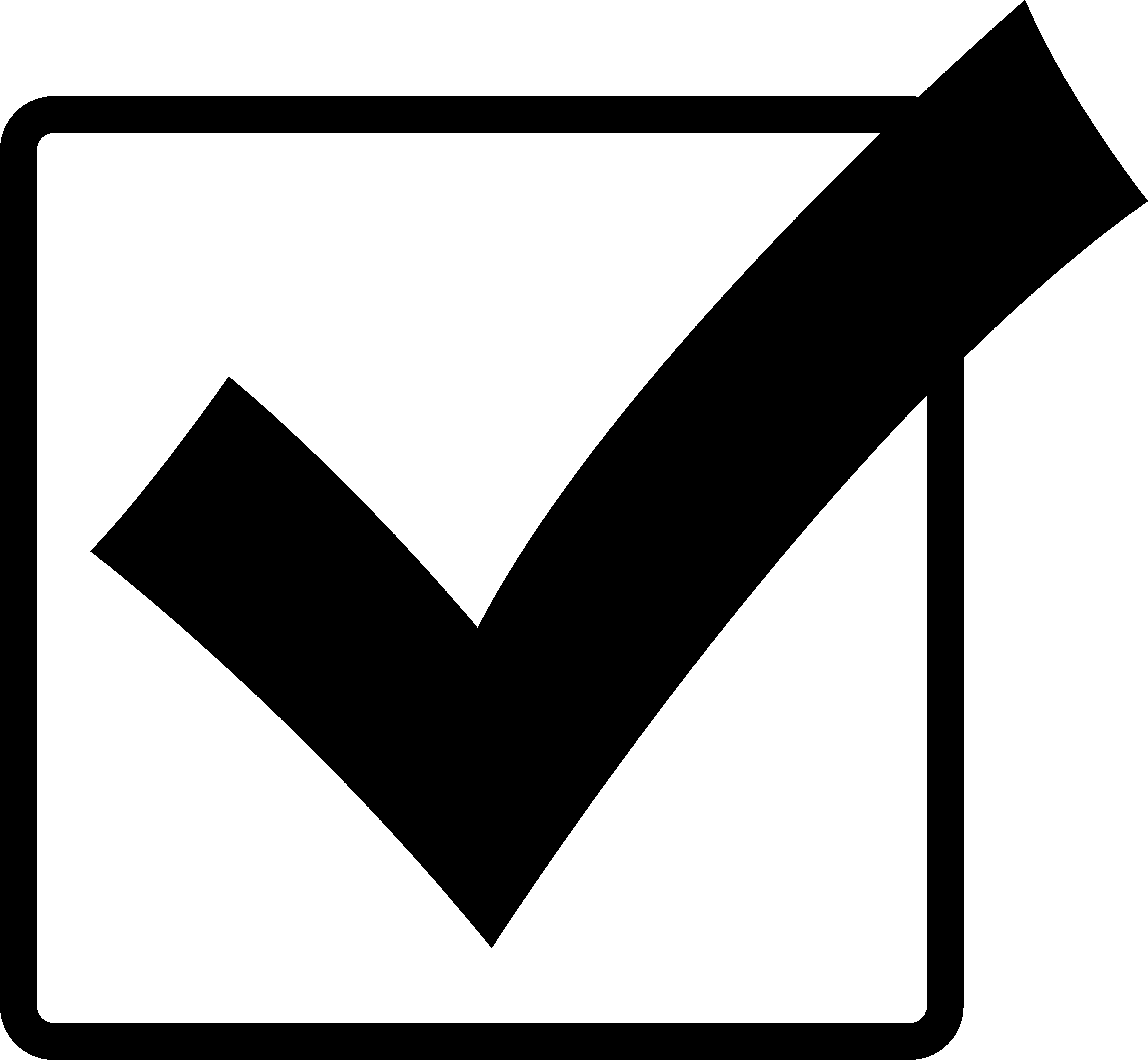 Black Check Mark In Free Clip Art - Checkmark In Box Clipart (6489x5990)