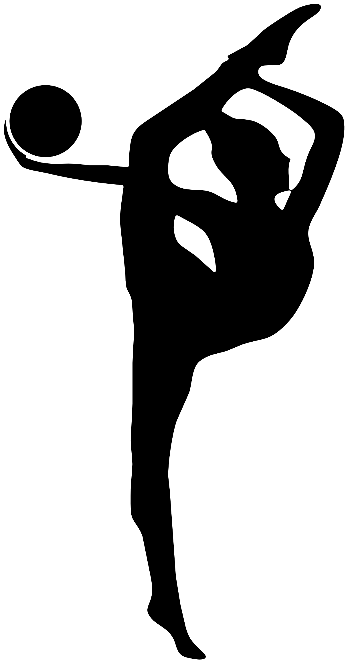 Gymnastics Clipart Silhouette Vault - Rhythmic Gymnast Silhouette (2400x2400)