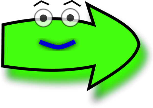 Arrow With Funny Eyes Pointing Right Clipart - Funny Arrow (600x421)