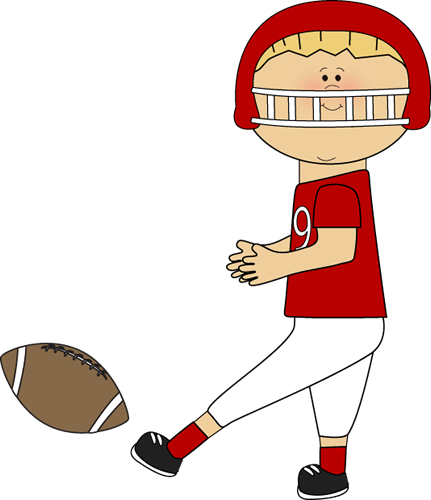 Football Player Clip Art - Kicking A Football Clip Art (431x500)