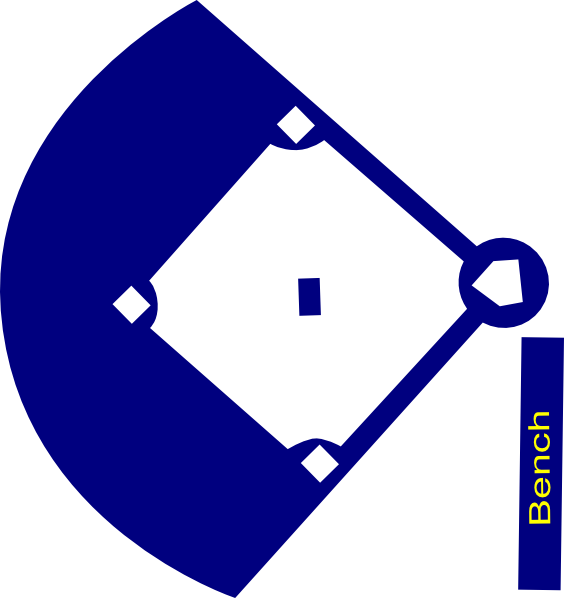 Baseball Field Navy Clip Art At Clker - Baseball Field Silhouette (564x598)