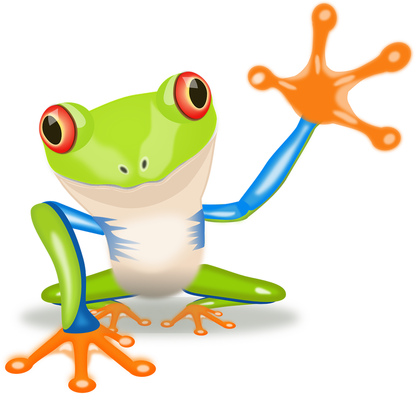 Waving Frog Clip Art At Clipart Library - Red Eyed Tree Frog Clipart (1280x1214)