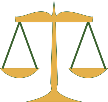 Scales Balance Weight Justice Scales Of Ju - Scales Of Justice Clipart (362x340)