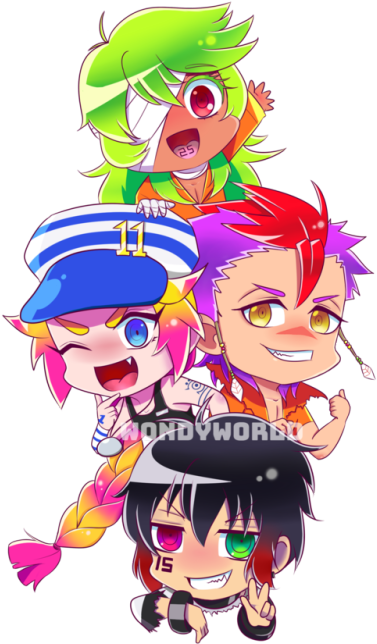 Prison With Bright Colors And Sparkles, That's What - Nanbaka Chibi (500x666)