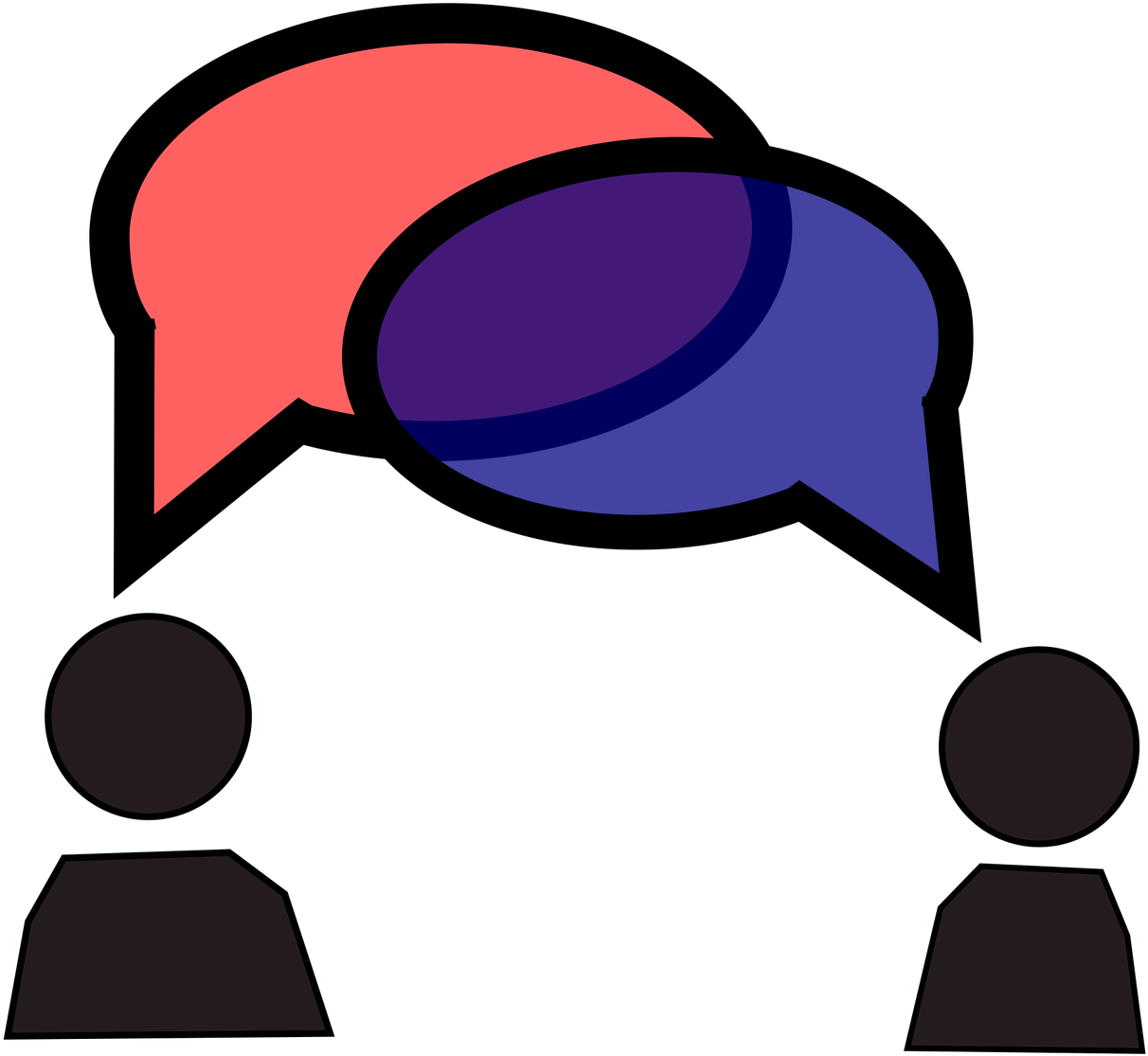 Conversation Bubbles - Student Conversation Clipart (1280x1140)