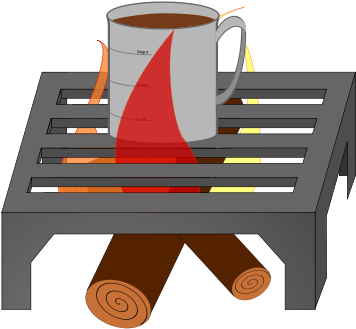 Free Coffee Cup Over Fire Grate - Png Izgara Vektörel (2400x3394)