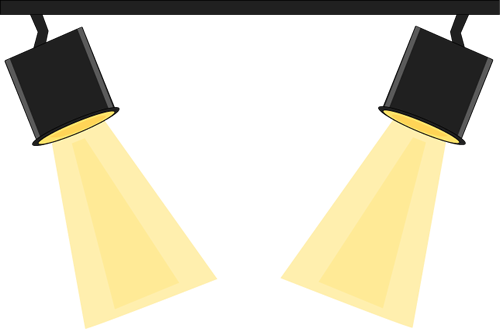 Stage Lights On A Track Clip Art Image Stage Lights - Spotlight Clip Art (500x329)