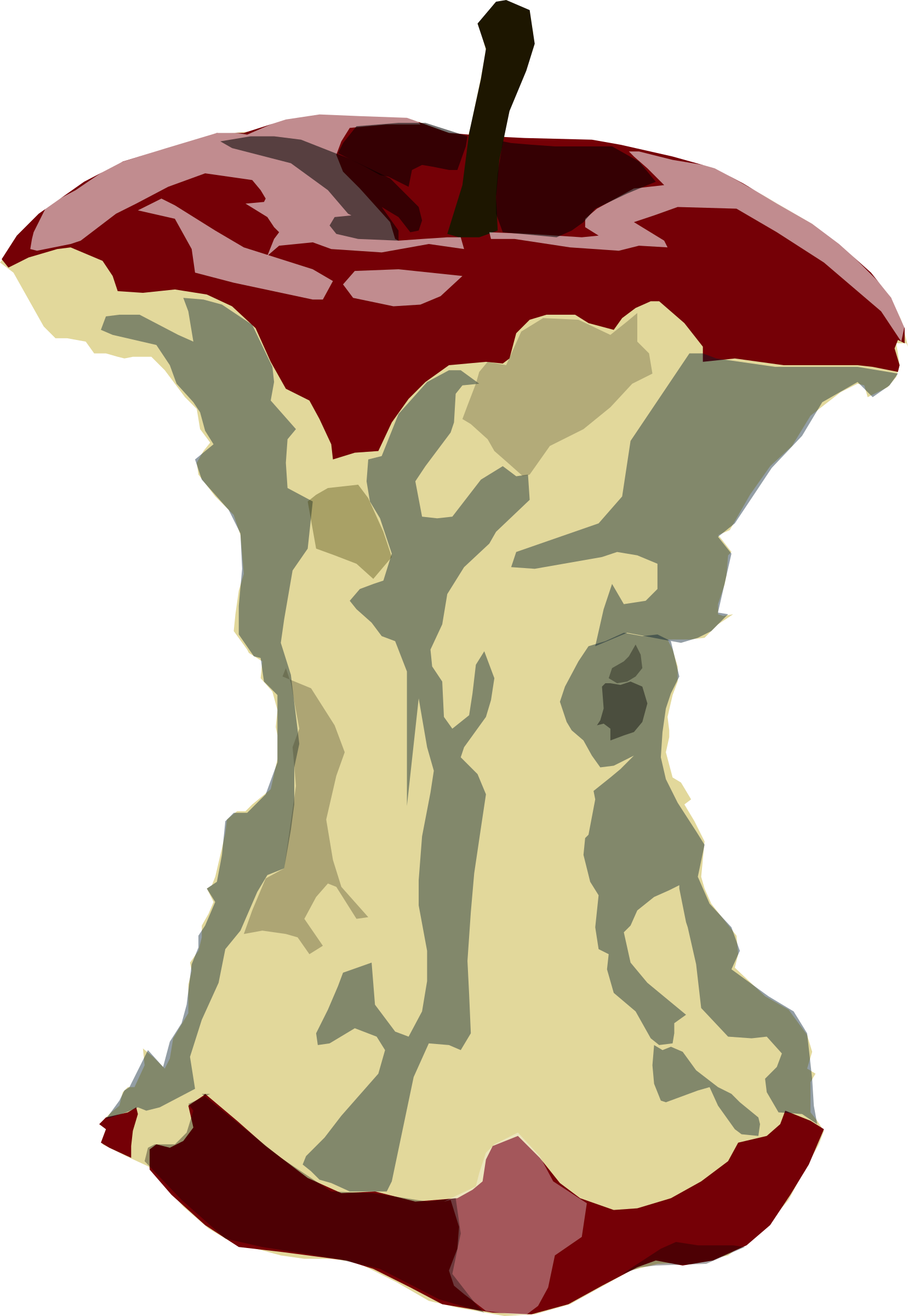 Tuesday, March 30, - Apple Core Clipart (1657x2400)