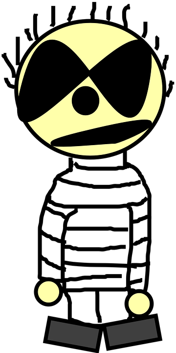 Person Prisoner Glasses Angry Annoyed Cartoon - นักโทษ การ์ตูน Png (360x720)