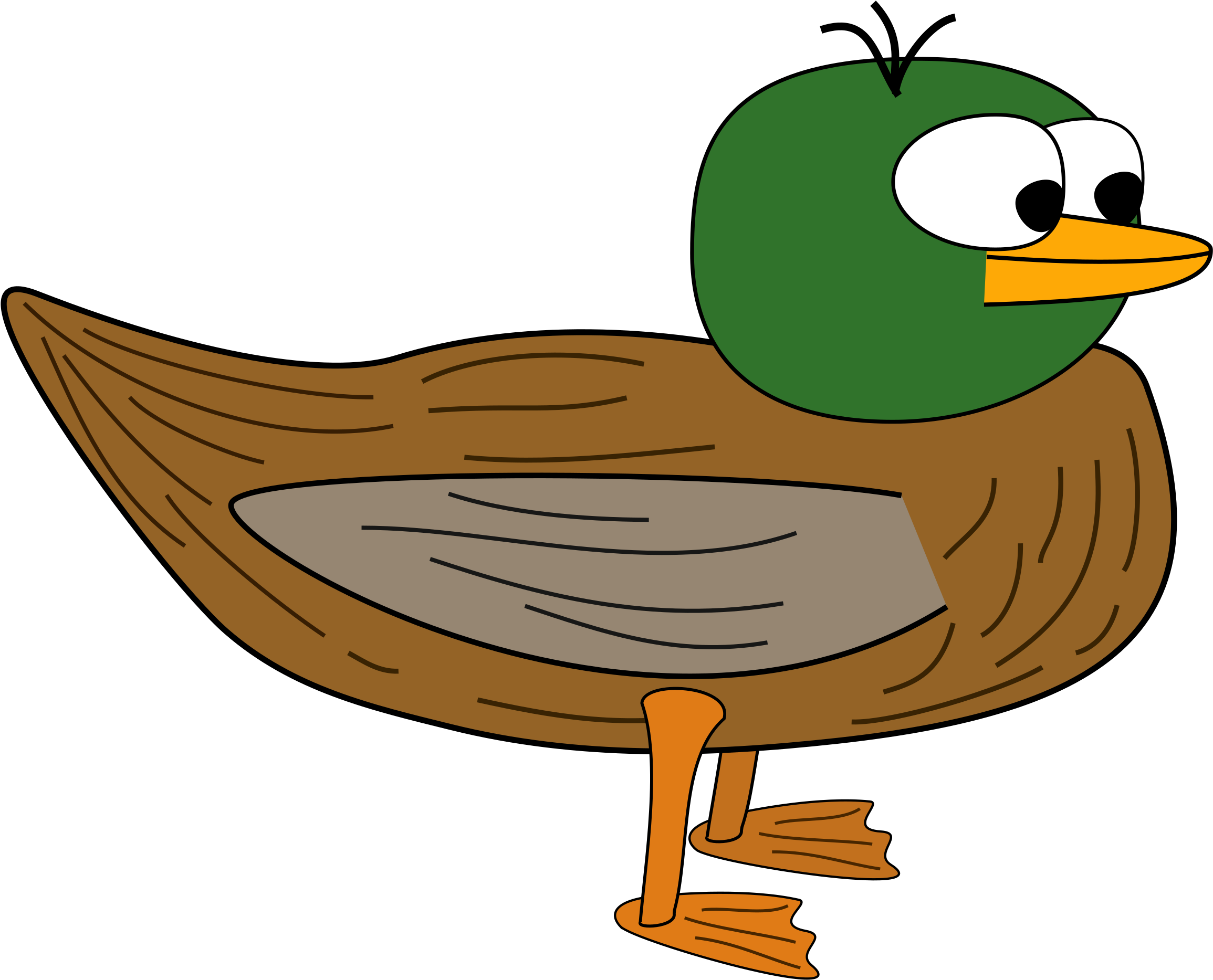 Cartoon Duck Clipart, Vector Clip Art Online, Royalty - Cartoon Duck (2400x1920)