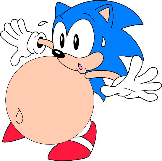 Fat Sonic Lost His Balance By Monguin - Fat Sonic (548x546)