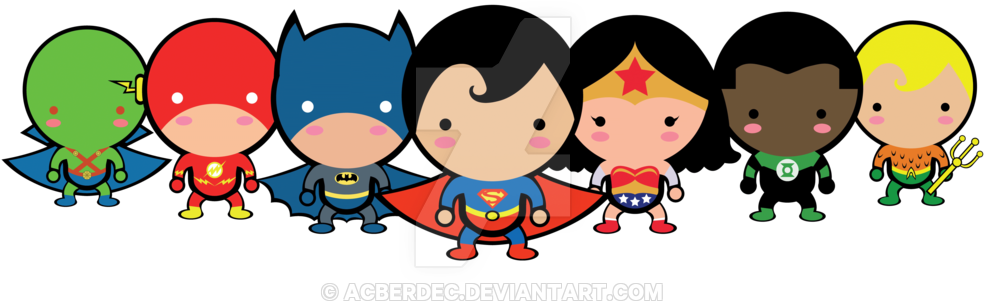 Cute Justice League By Acberdec On Deviantart - Logo Chibi Justice League (1024x339)