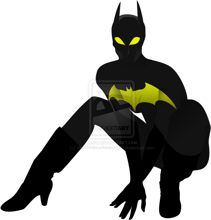 Batgirl Clipart Pencil And In Color - Decalworldart Batgirl Silhouette Vinyl Sticker Wall (1024x1024)