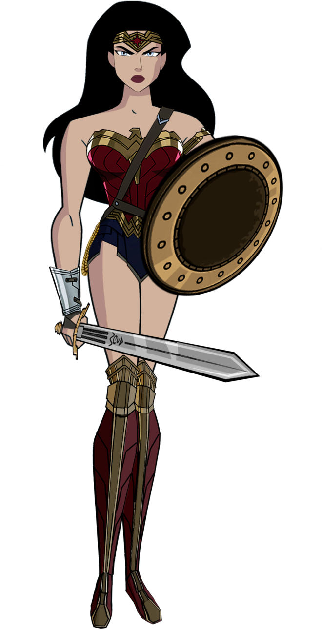 Jl Wonder Woman Dawn Of Justice By Alexbadass - Wonder Woman With Sword And Shield (800x1429)