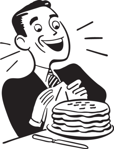 Man With Pancakes - 16 Oz Stainless Steel Travel Mug (367x480)