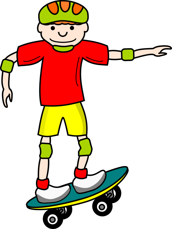 People Clipart Skateboarding - Skateboard Clipart (599x800)