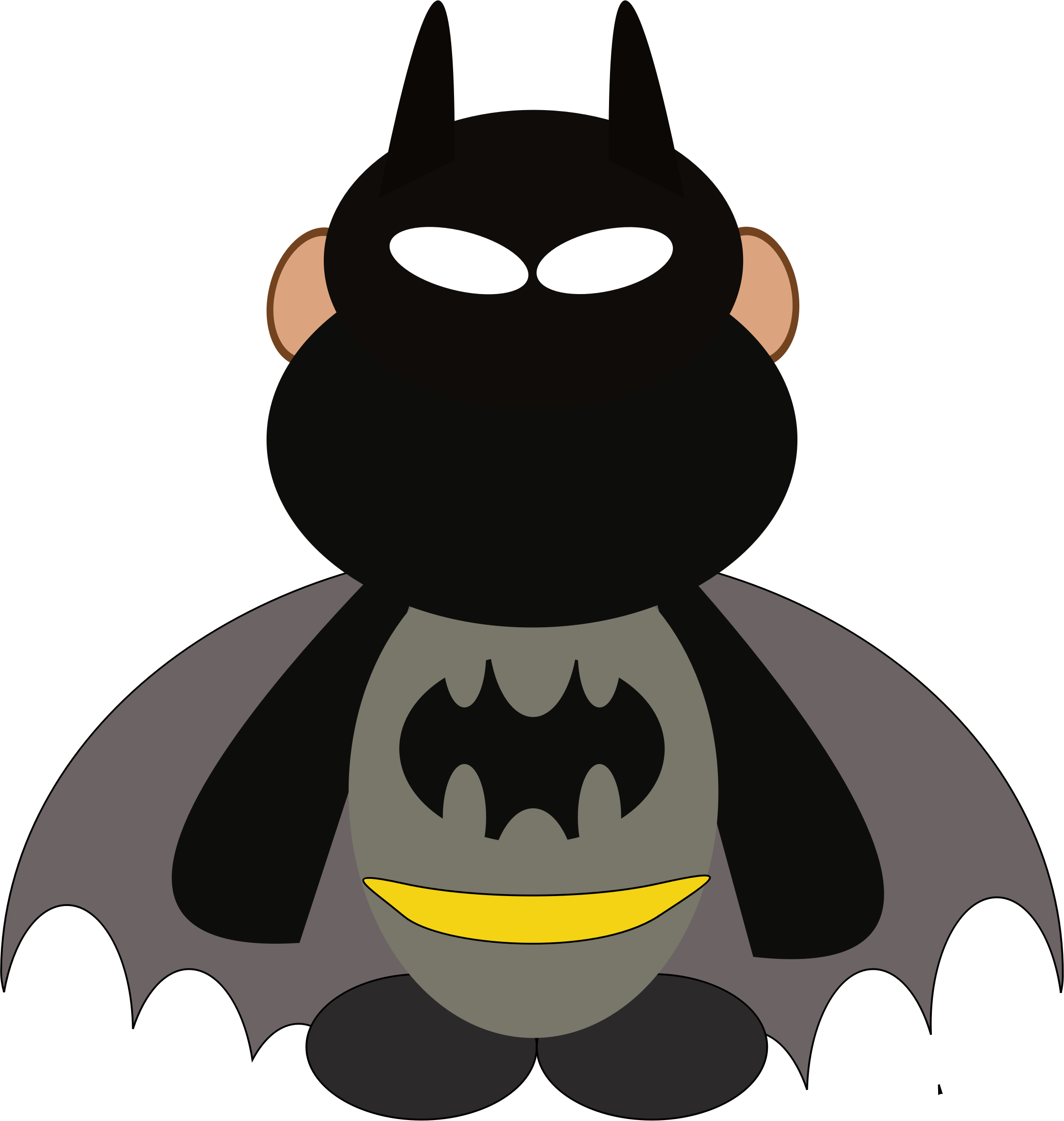 Batman Clipart Funny - Batman Monkey Cartoon (2231x2352)