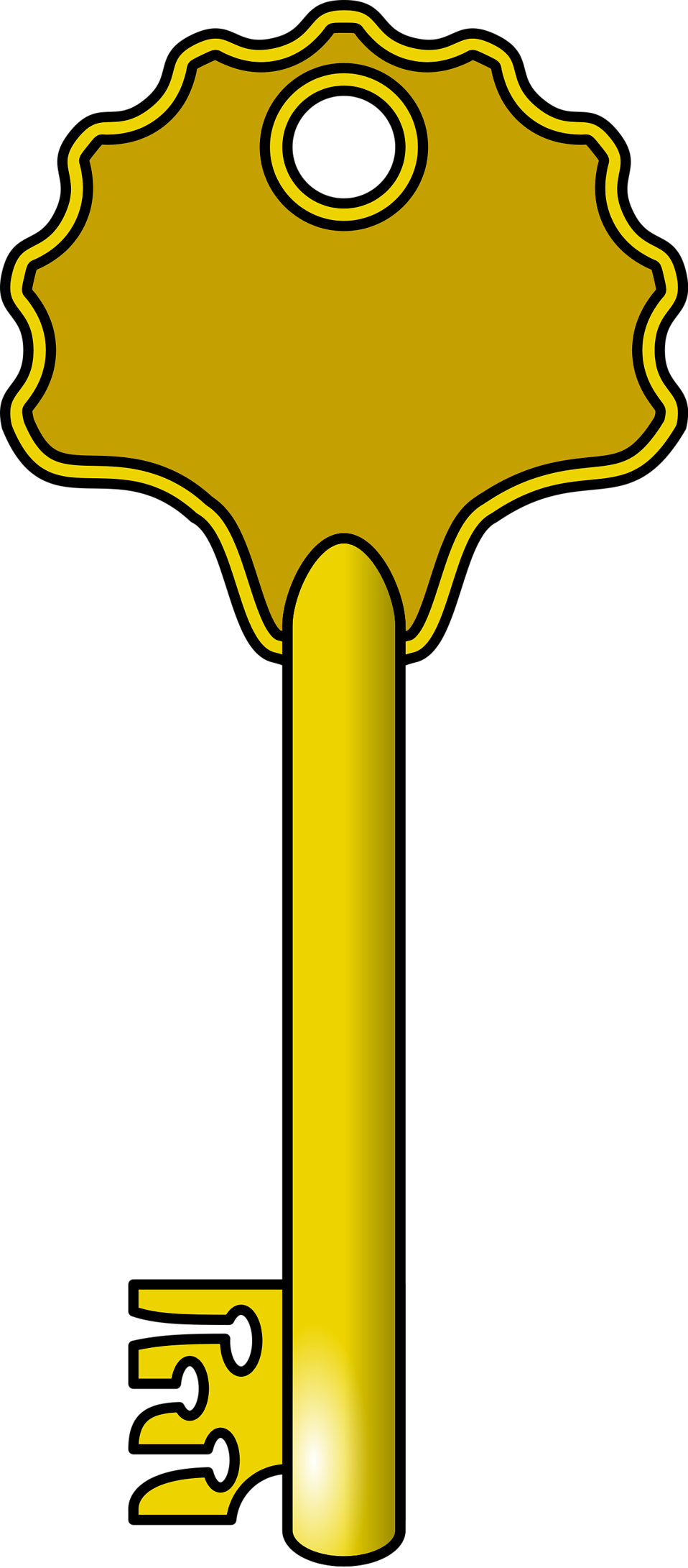 Key - Golden Key Clip Art (958x2181)