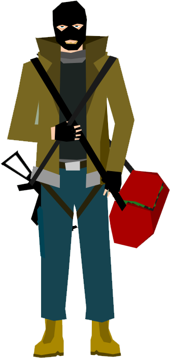 Free Bank Robber Clip Art - Clipart Bank Robber (396x746)