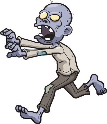 Halloween Zombie Cartoon (416x481)