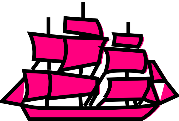 Pink Boat Clip Art - Pink Boat Clipart (600x407)