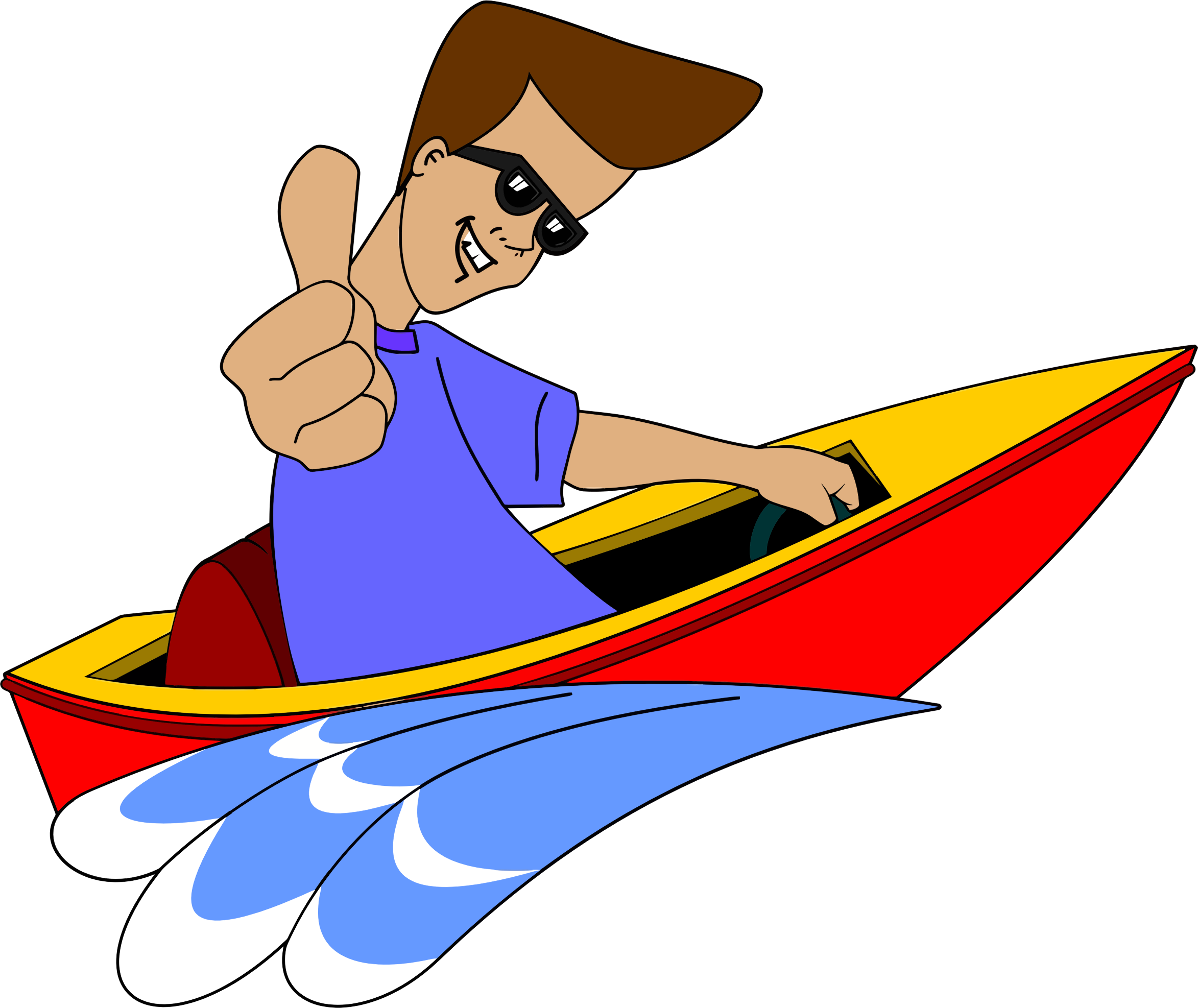 Big Image - Man In Boat Clipart (2346x1974)