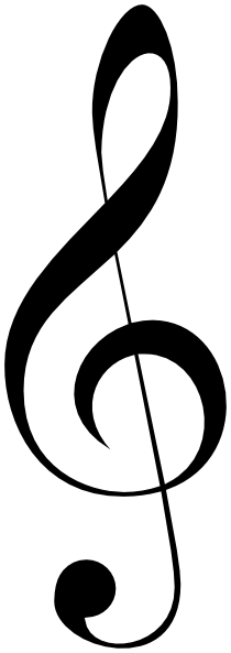 Treble Clef Clip Art Krnsjf Clipart - Black And White Treble Clef (210x593)