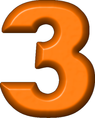 Orange Clipart Number 3 - Green Number Three (323x400)