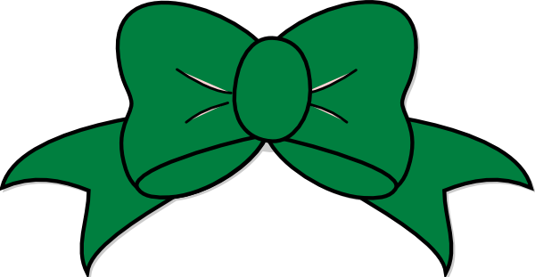 Green Bow Clip Art - Clipart Bow (600x311)