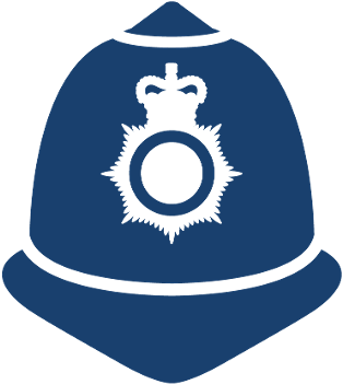 Police Helmet Blue - British Police Hat Clip Art (351x400)