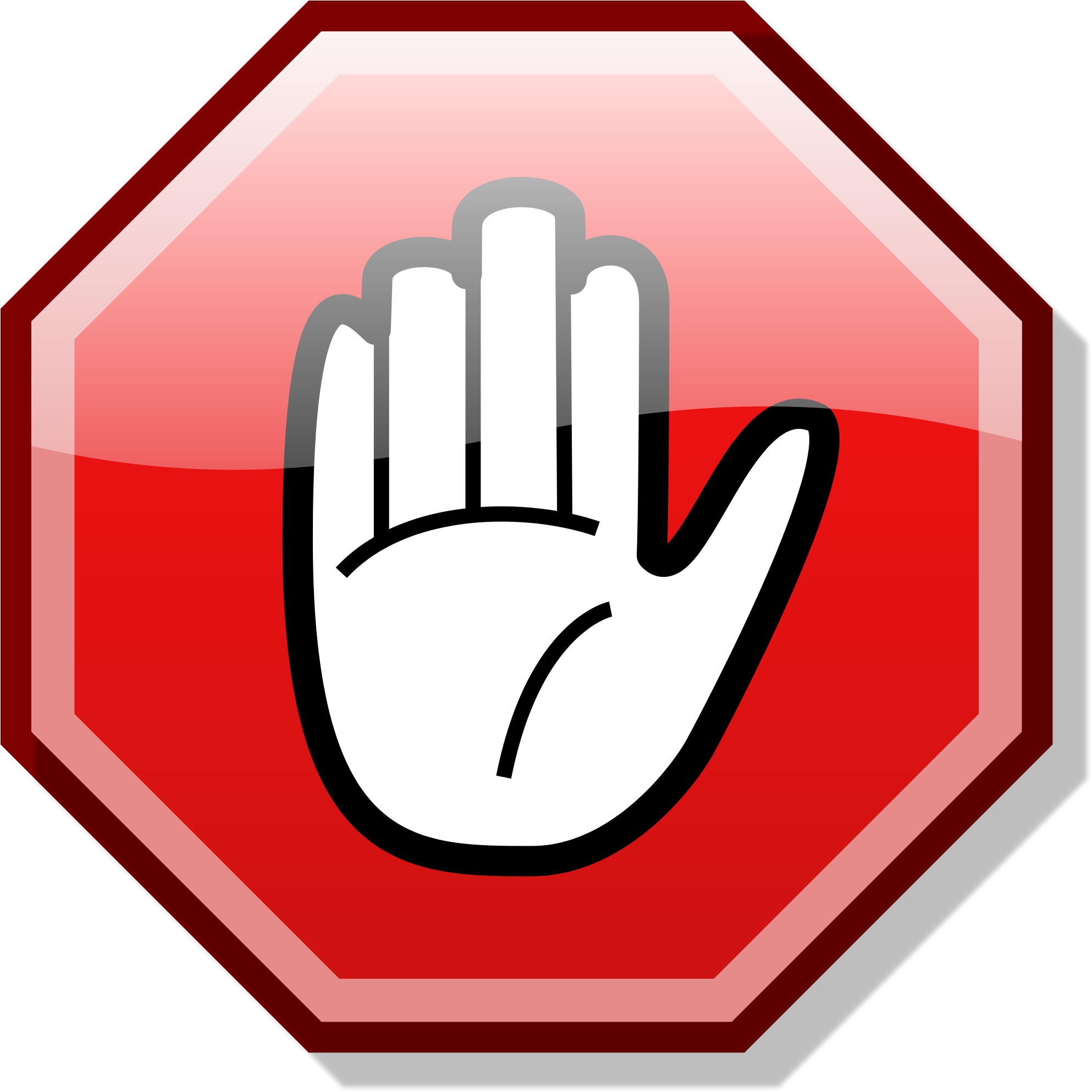 Do Not Proceed If This Is An Emergency - Stop Hand (2000x2000)
