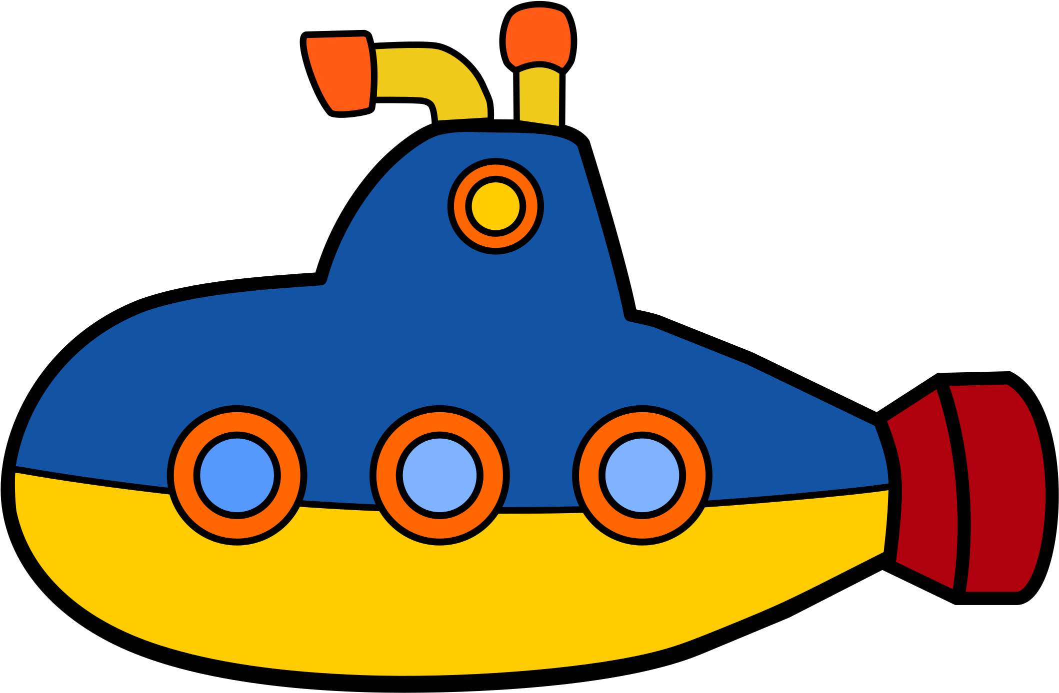 Submarine Cartoon (2400x1697)